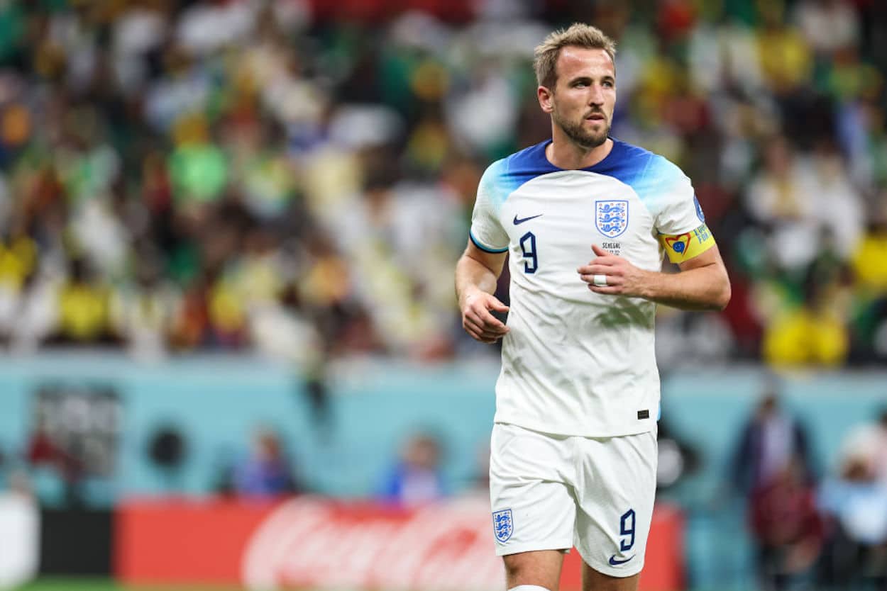 Harry Kane in action for England at the 2022 FIFA World Cup.