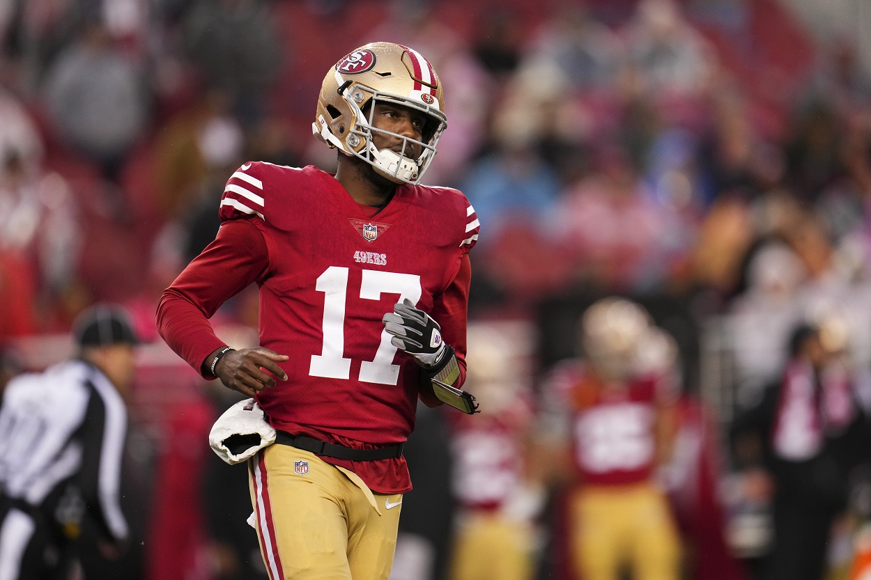 Josh Johnson during a 49ers-Buccaneers matchup in December 2022