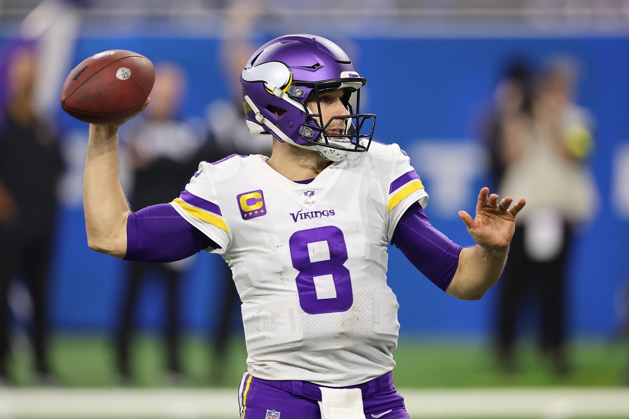Kirk Cousins during a Vikings-Lions matchup in December 2022