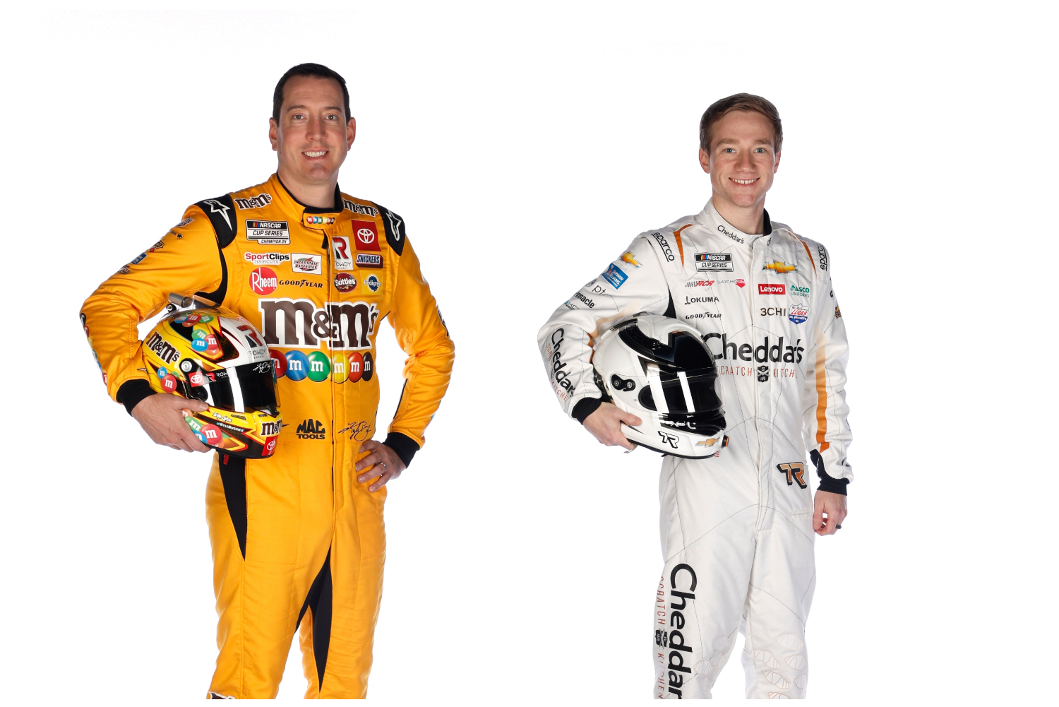NASCAR Cup Series drivers Kyle Busch and Tyler Reddick, each headed to a new team in 2023.