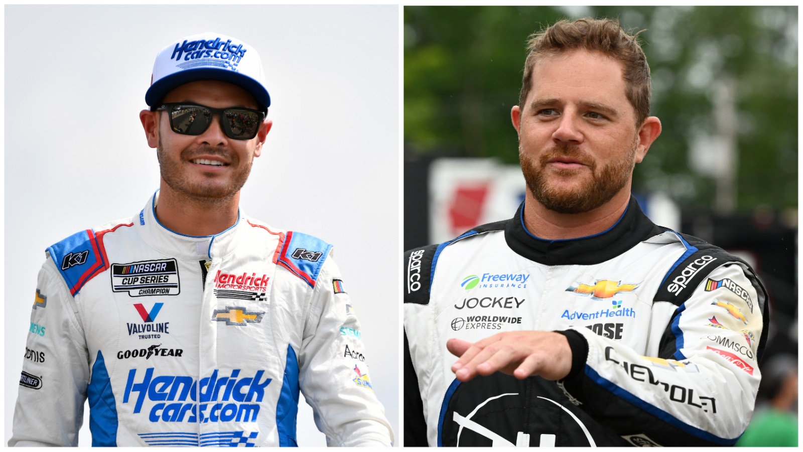 Hendrick Motorsports driver Kyle Larson and  Trackhouse Racing owner Justin Marks. | Getty Images