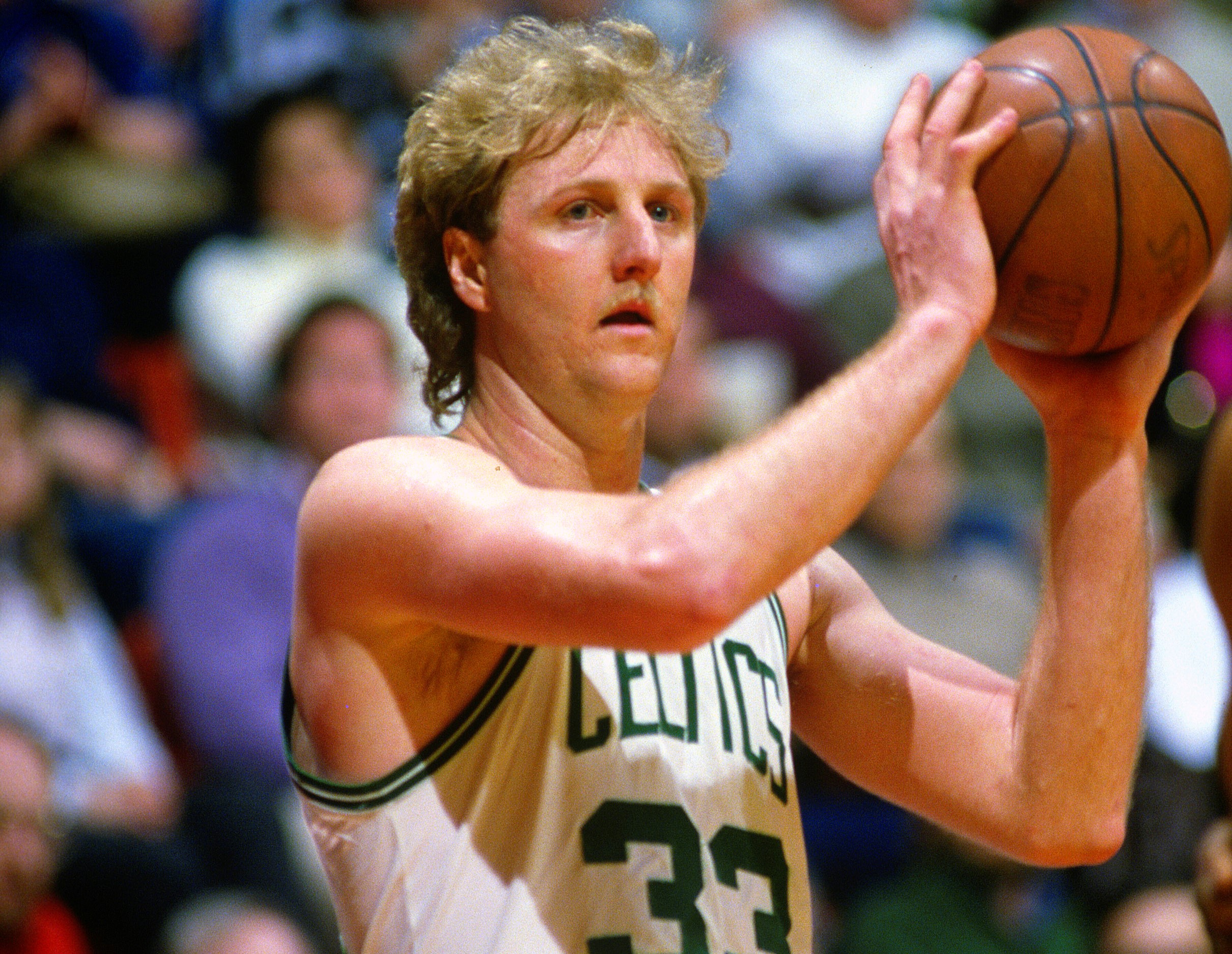 Larry Bird of the Boston Celtics in action.