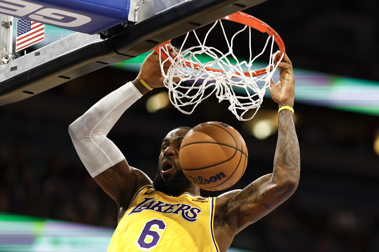 LeBron James during a Lakers-Magic matchup in December 2022