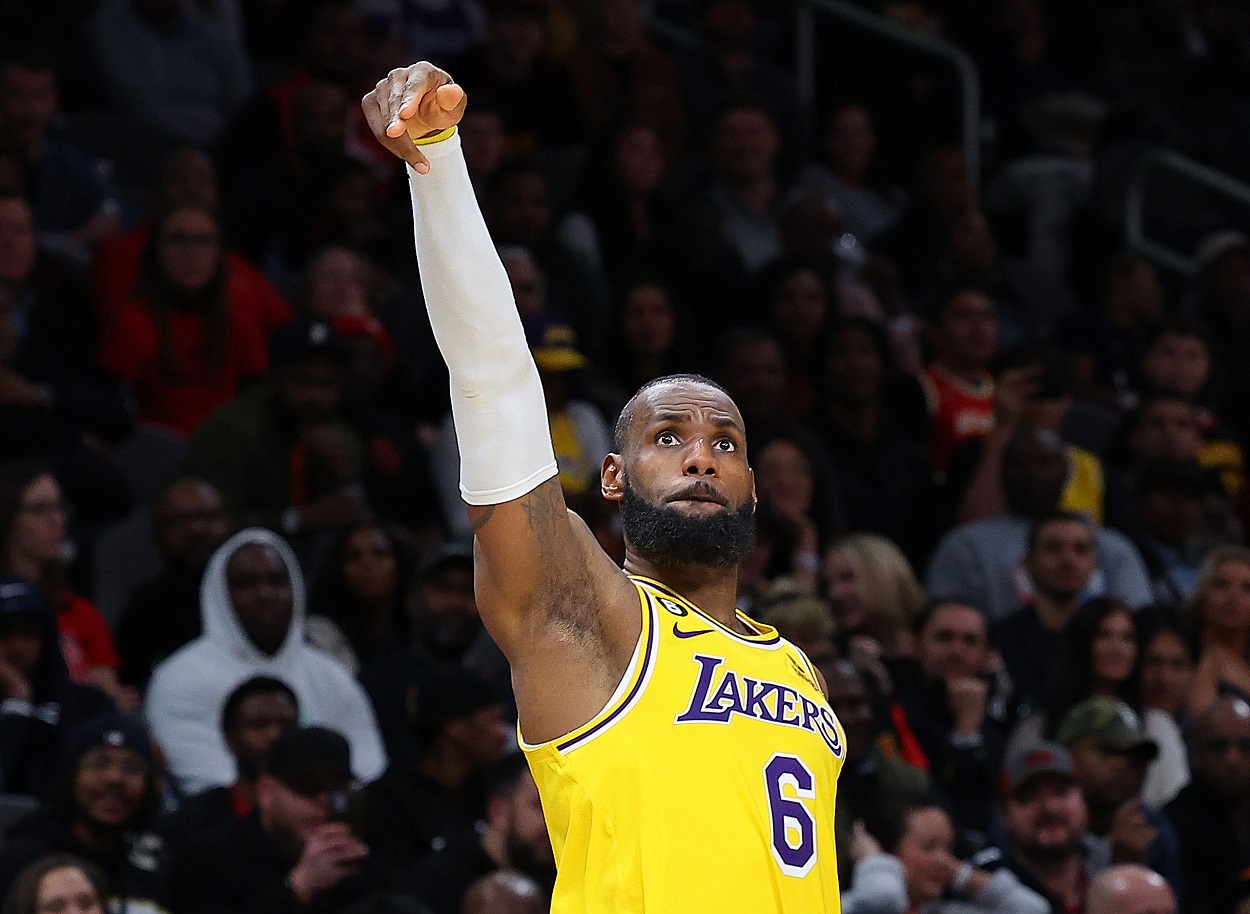LeBron James during a Lakers-Hawks matchup in December 2022