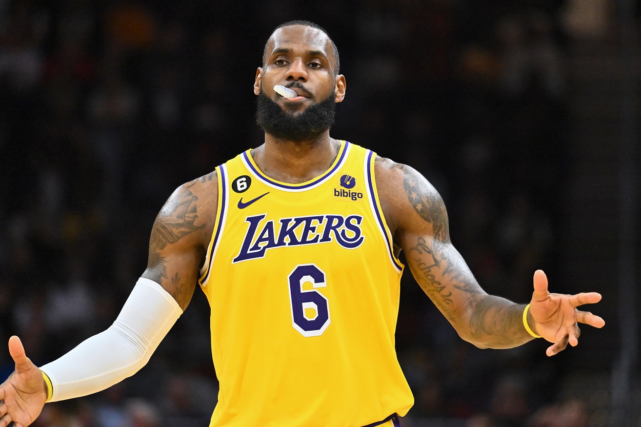 LeBron James during a Lakers-Cavs matchup in December 2022