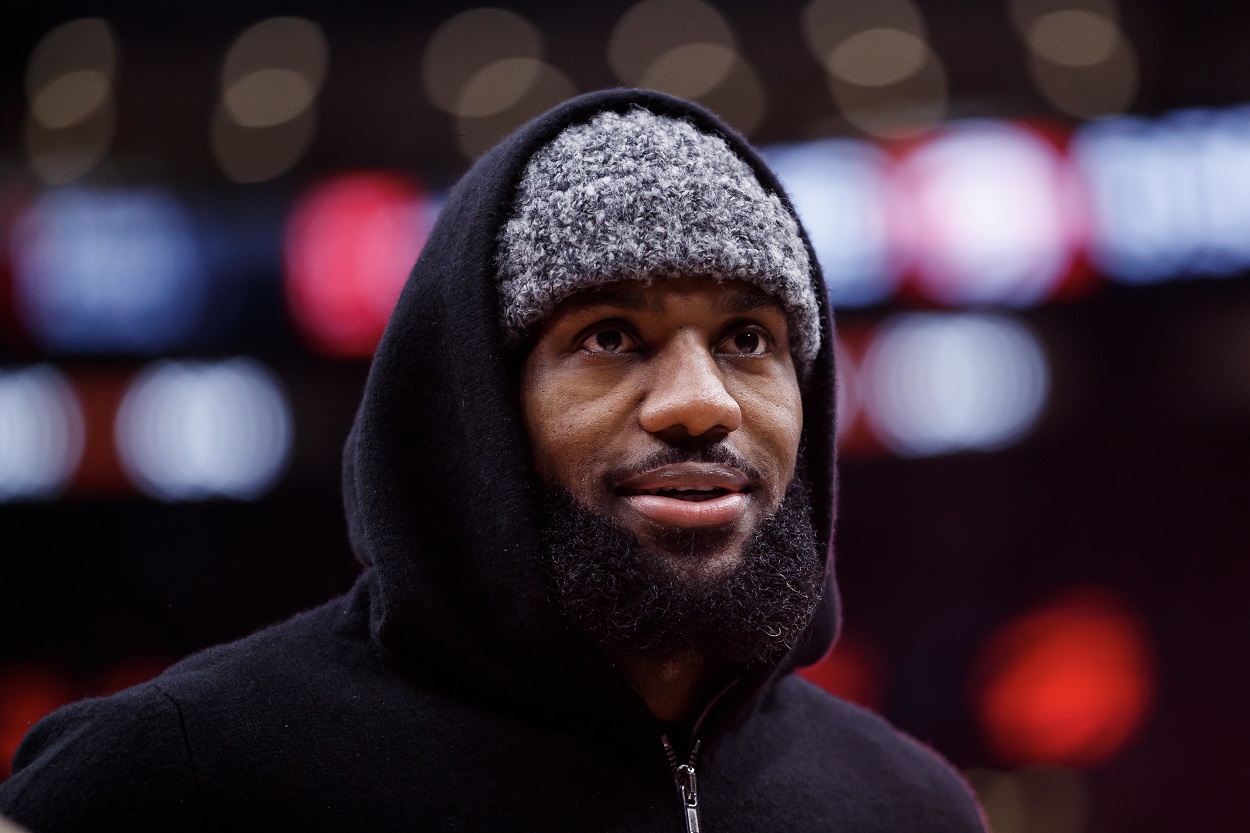 LeBron James during a Lakers-Raptors matchup in December 2022