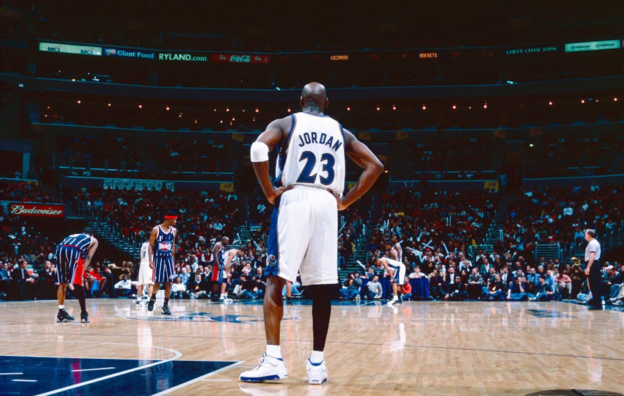 Michael Jordan 23 Magic Johnson All Star Game White Basketball Jersey 1989  Midsummer Night's Magic Charity Event — BORIZ