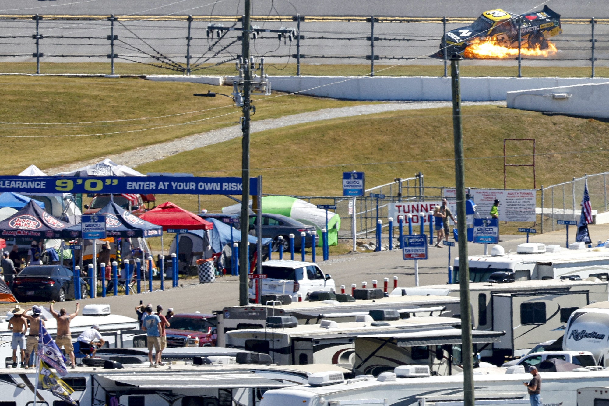 NASCAR Truck Series driver Jordan Anderson spins