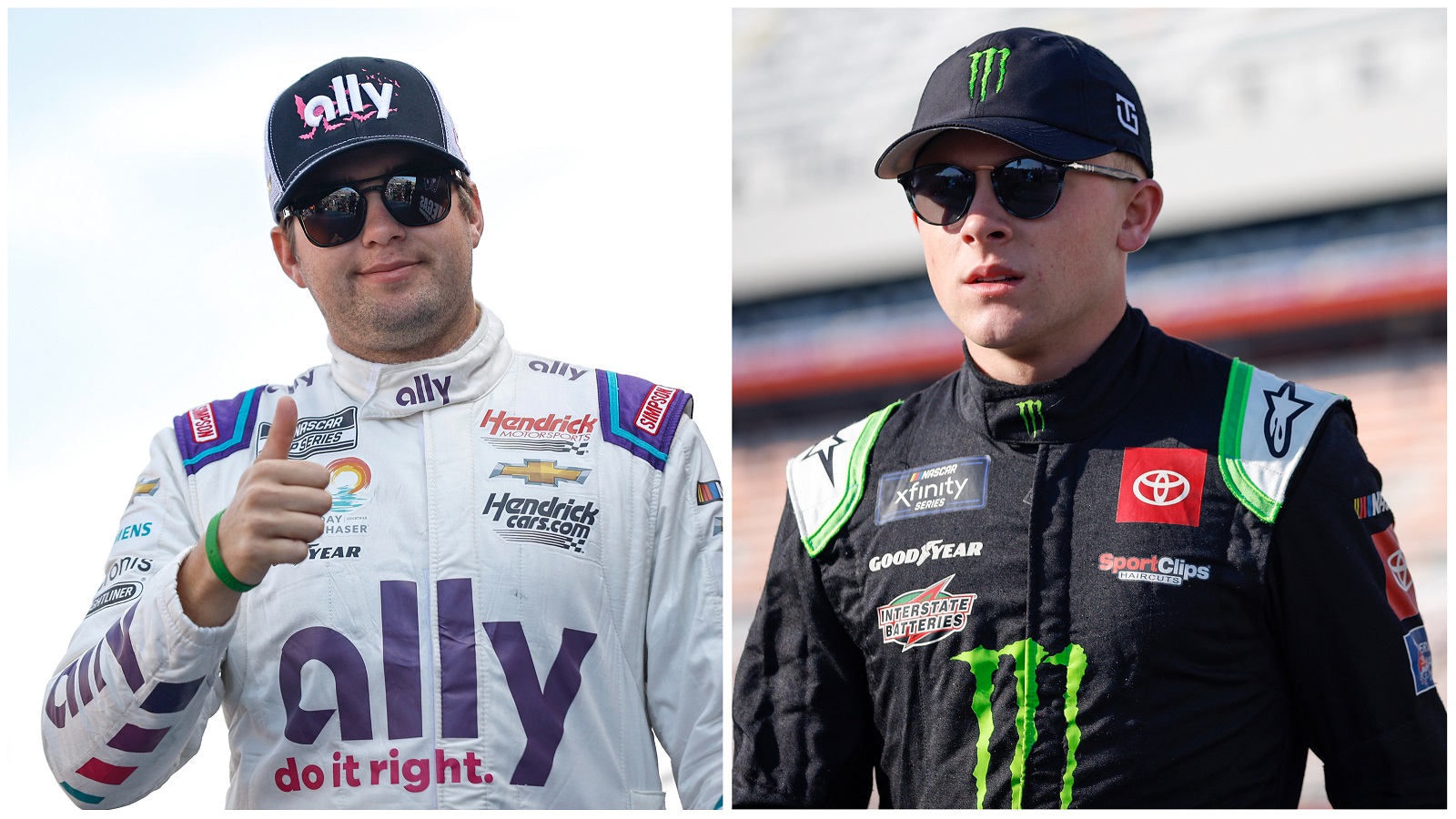 NASCAR Cup Series drivers Noah Gragson of Petty GMS and Ty Gibbs of Joe Gibbs Racing. | Getty Images