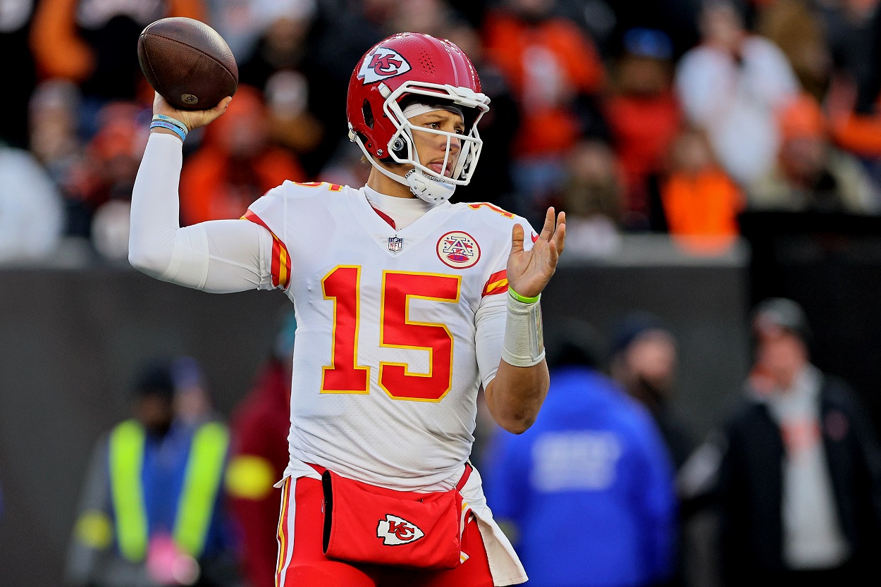 Patrick Mahomes during a Chiefs-Bengals matchup in December 2022