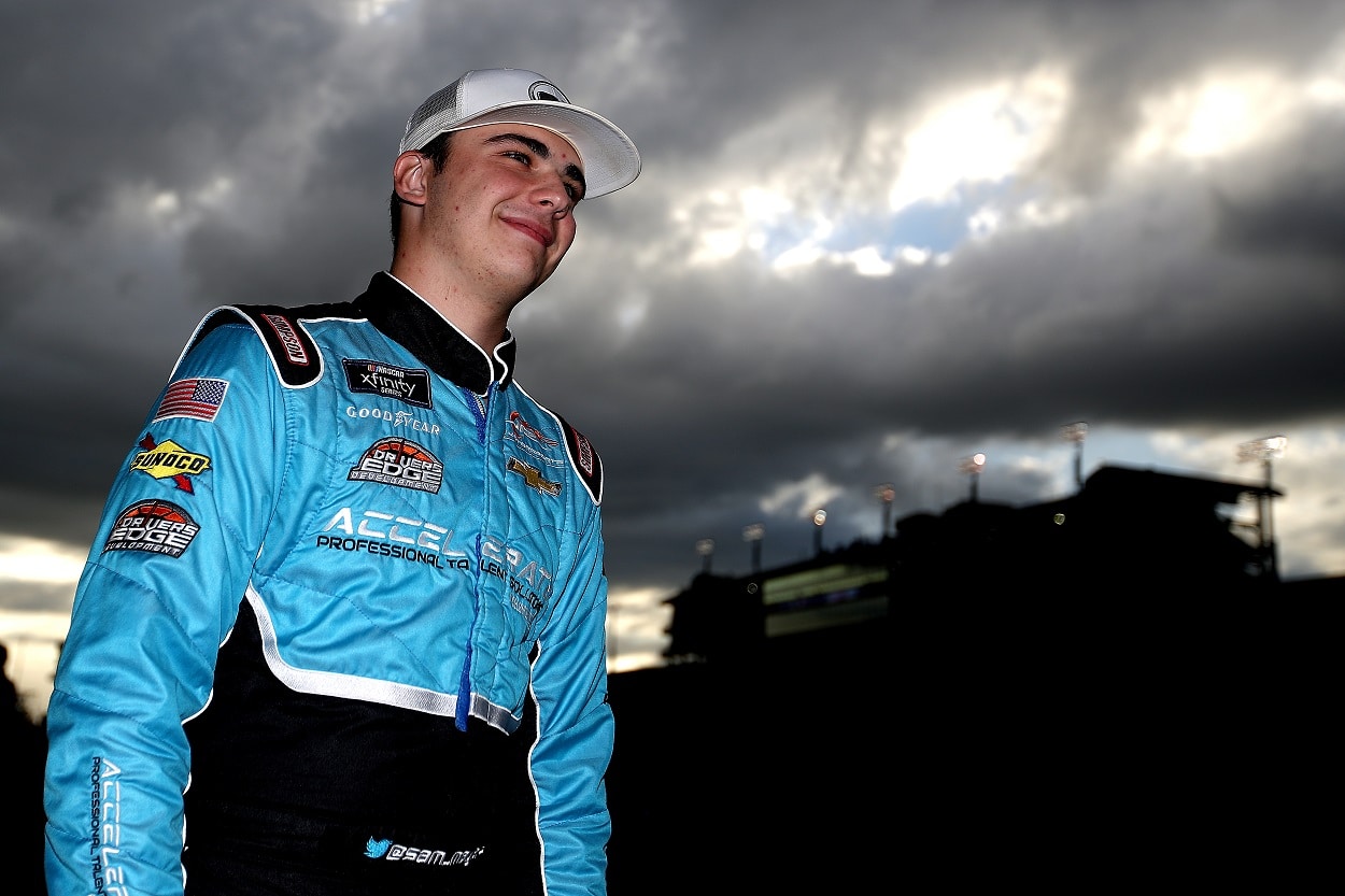 Sam Mayer during practice for the 2022 NASCAR Xfinity Series Contender Boats 300