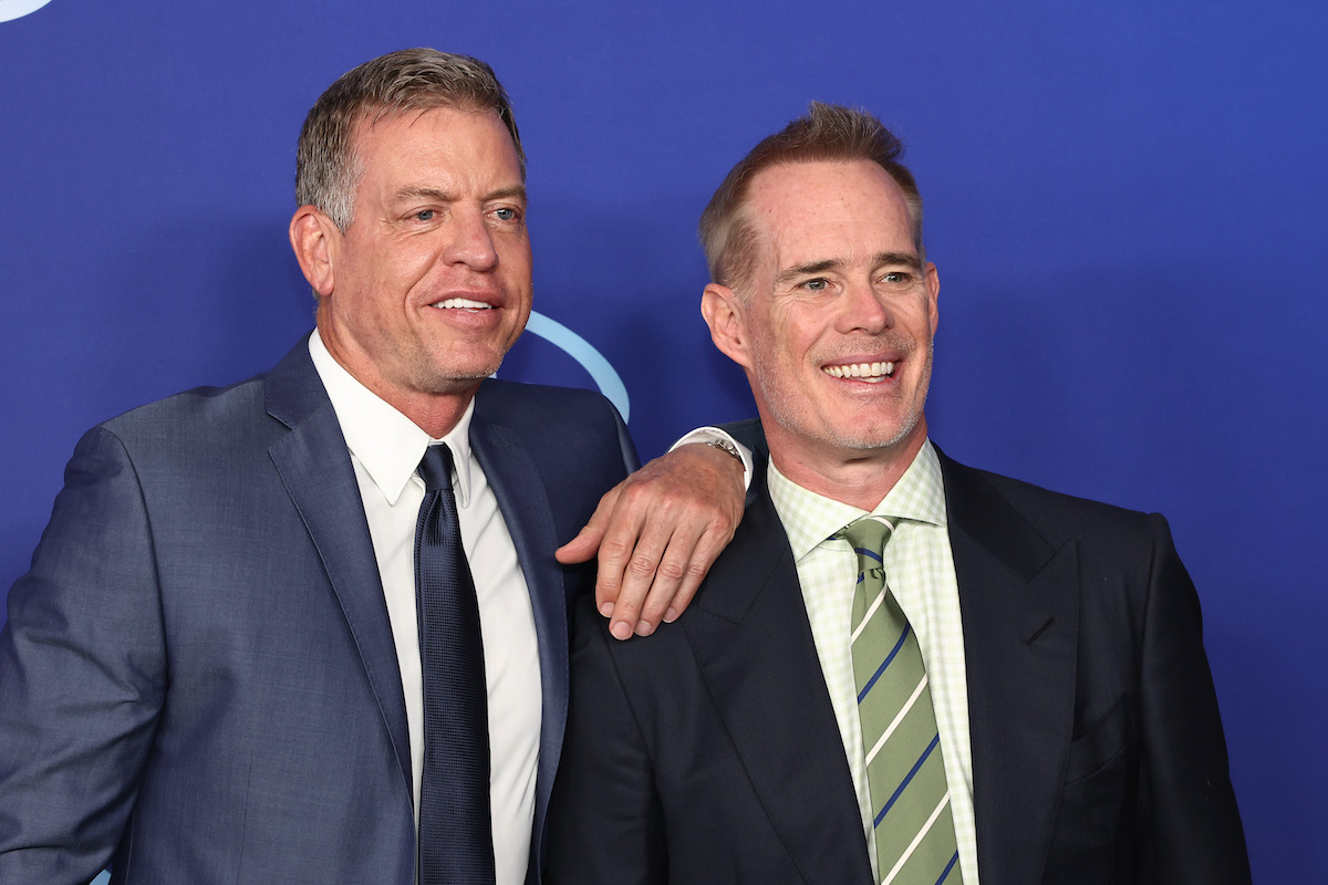 Troy Aikman and Joe Buck attend a 2022 media event