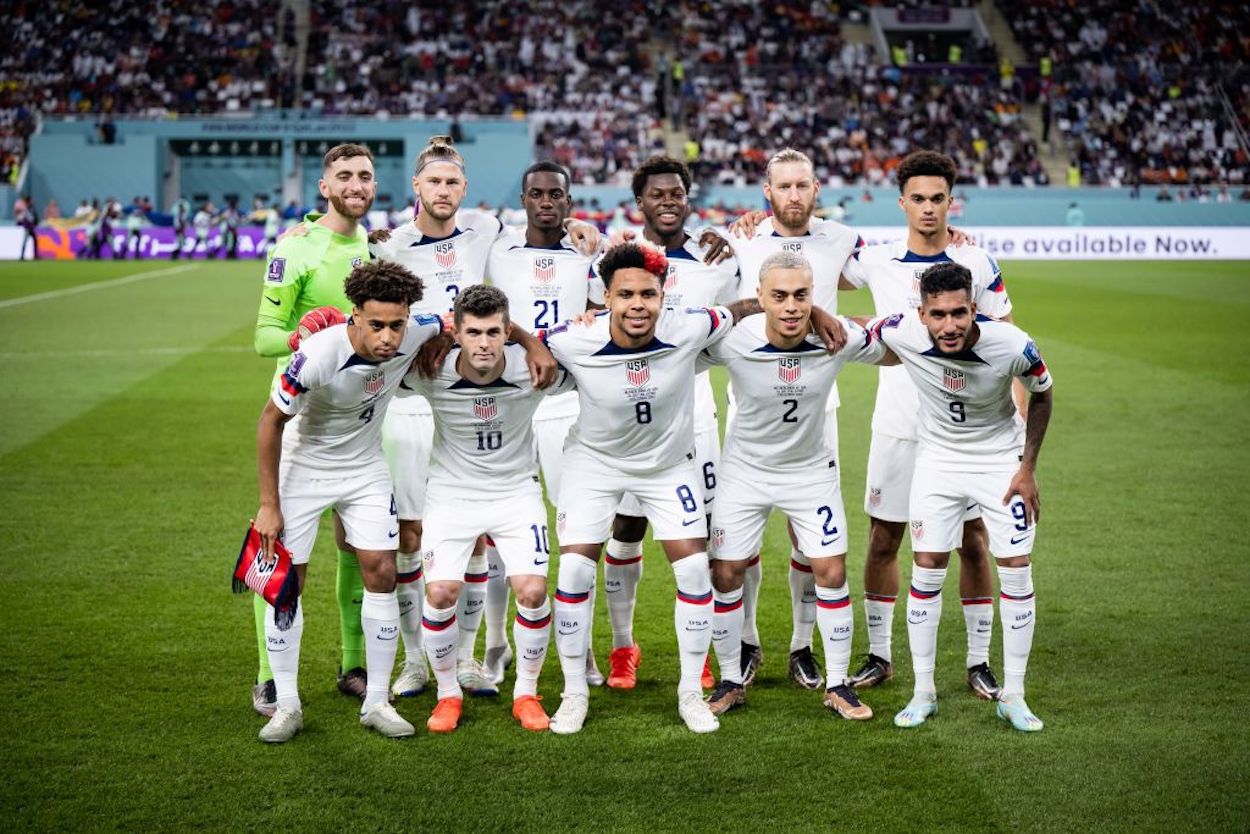The USMNT ahead of their 2022 World Cup match against the Netherlands.