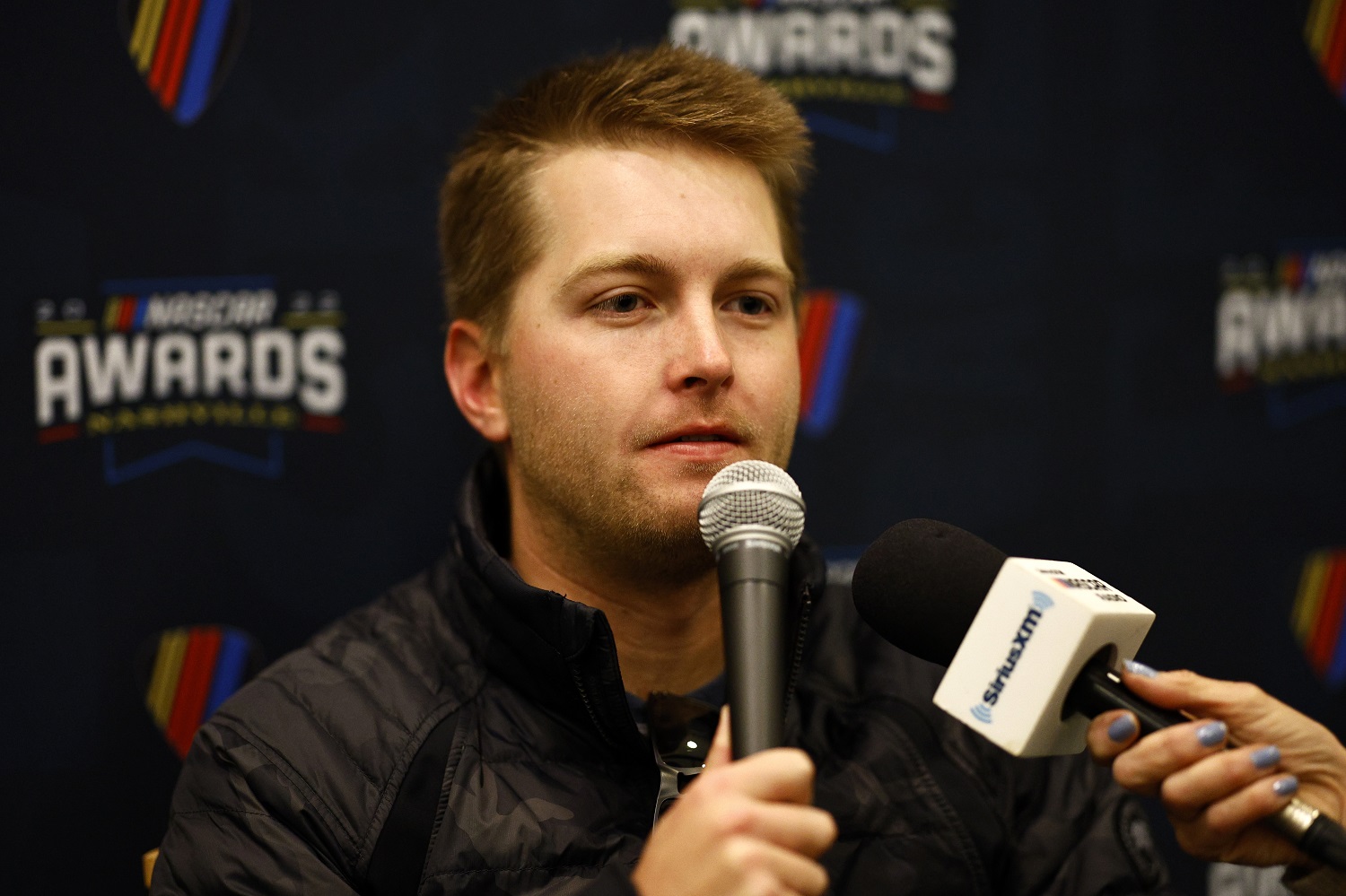 William Byron speaks with the media prior to the NASCAR Awards and Champion Celebration at the Music City Center on Dec. 2, 2022 in Nashville, Tennessee.