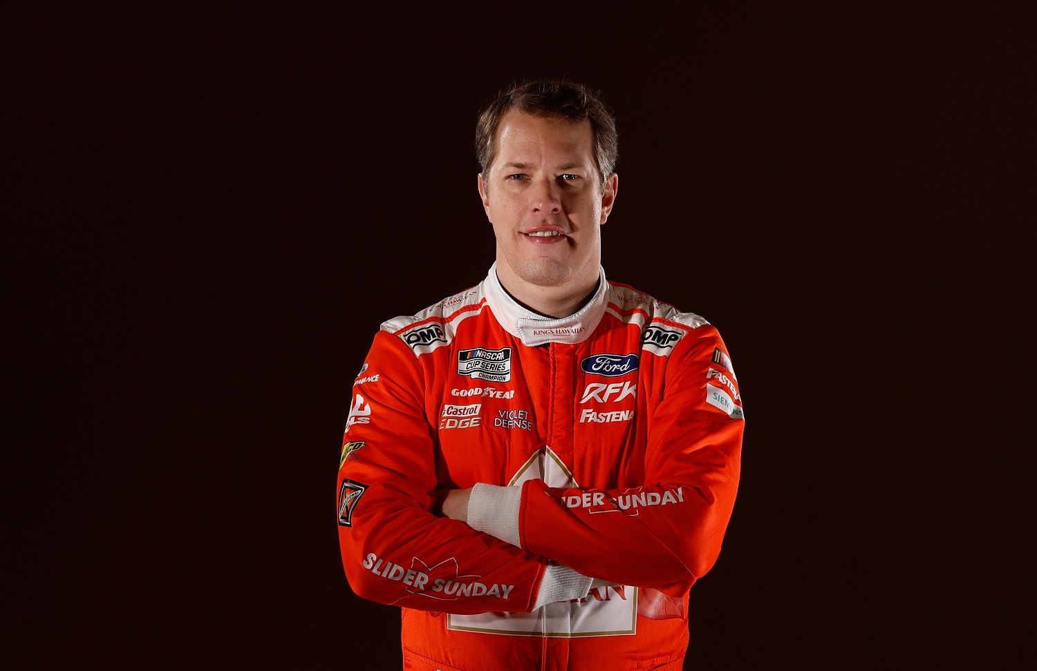 Driver Brad Keselowski poses for a photo during NASCAR Production Days at Charlotte Convention Center on Jan. 18, 2023.