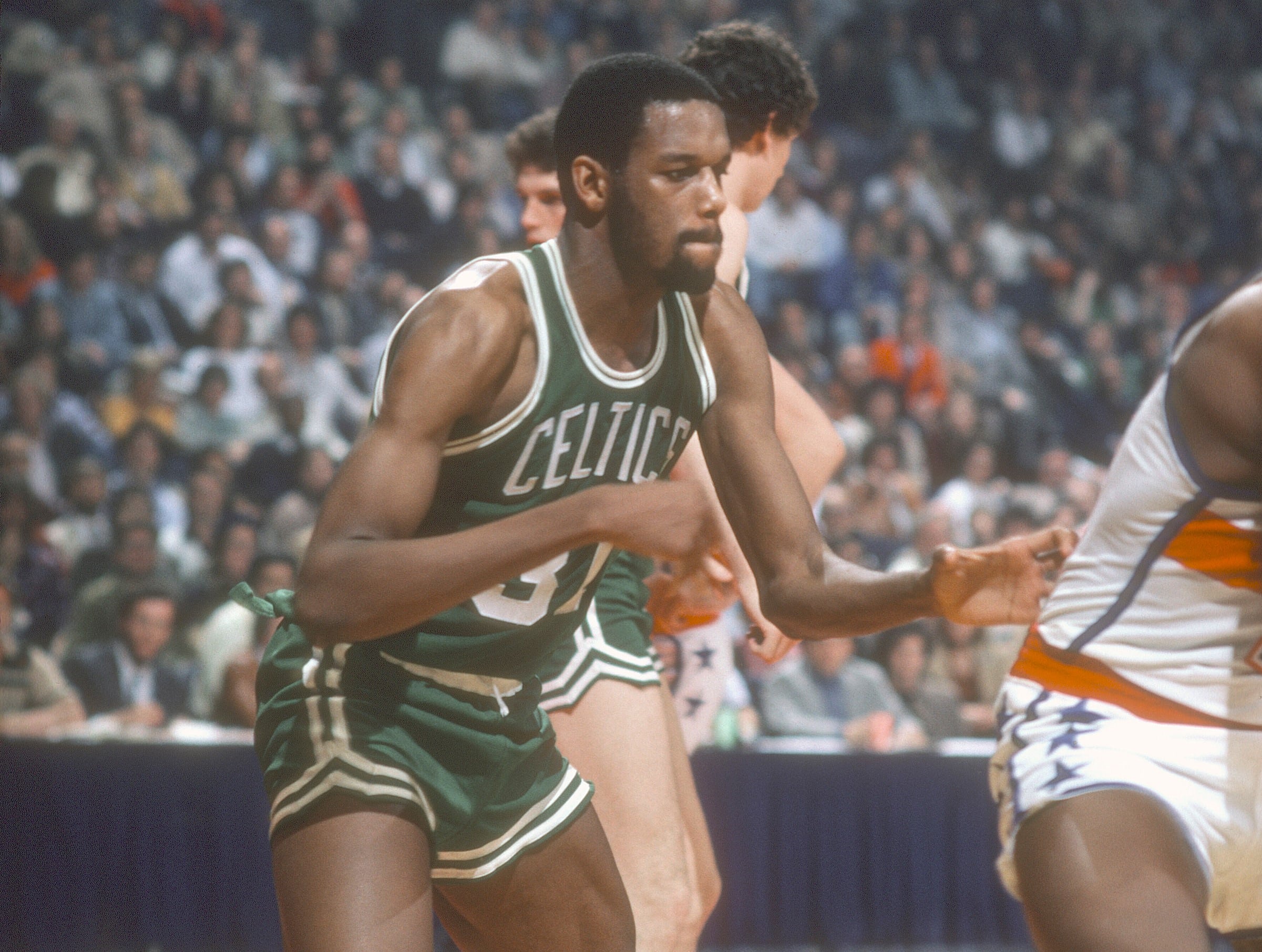 Cedric Maxwell of the Boston Celtics in action against the Washington Bullets.