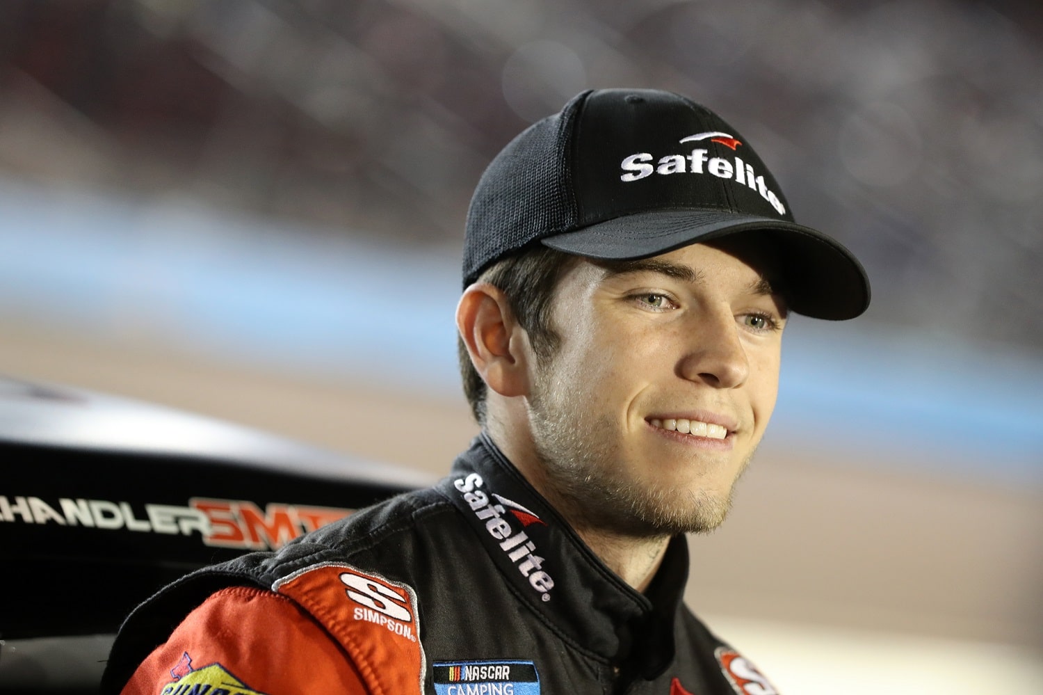 Chandler Smith waits on the grid prior to the NASCAR Camping World Truck Series Lucas Oil 150 at Phoenix Raceway on Nov. 4, 2022.