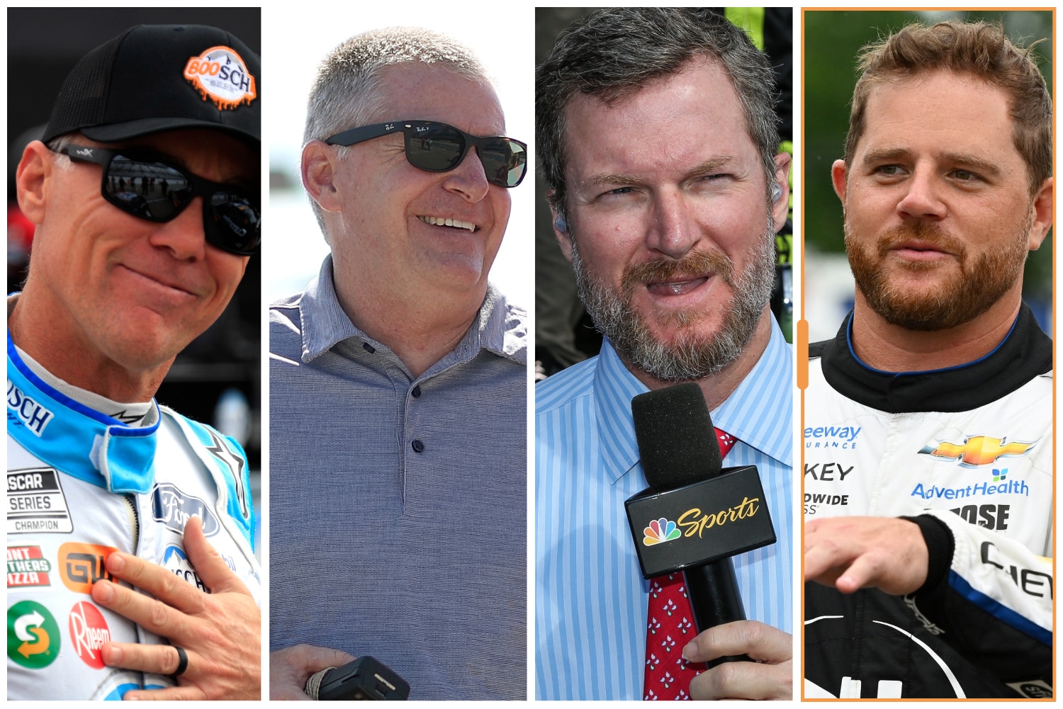 Kevin Harvick, Jeff Burton, Dale Earnhardt Jr., and Justin Marks. | Getty Images