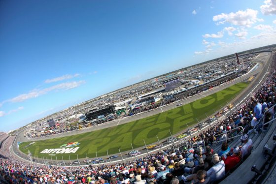 The grandstand at Daytona International Speedway ahead of the Daytona 500.