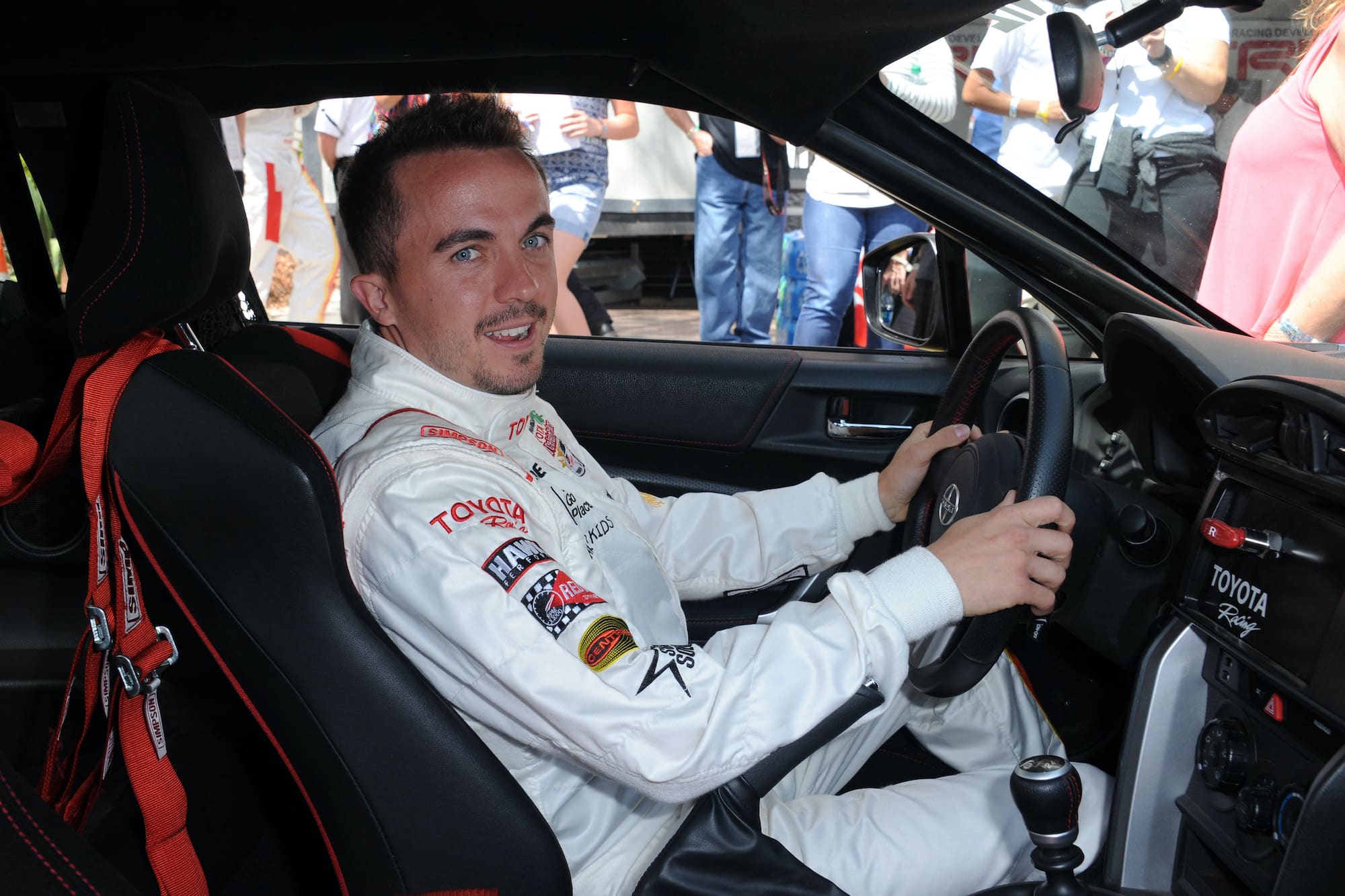 Frankie Muniz inside race car