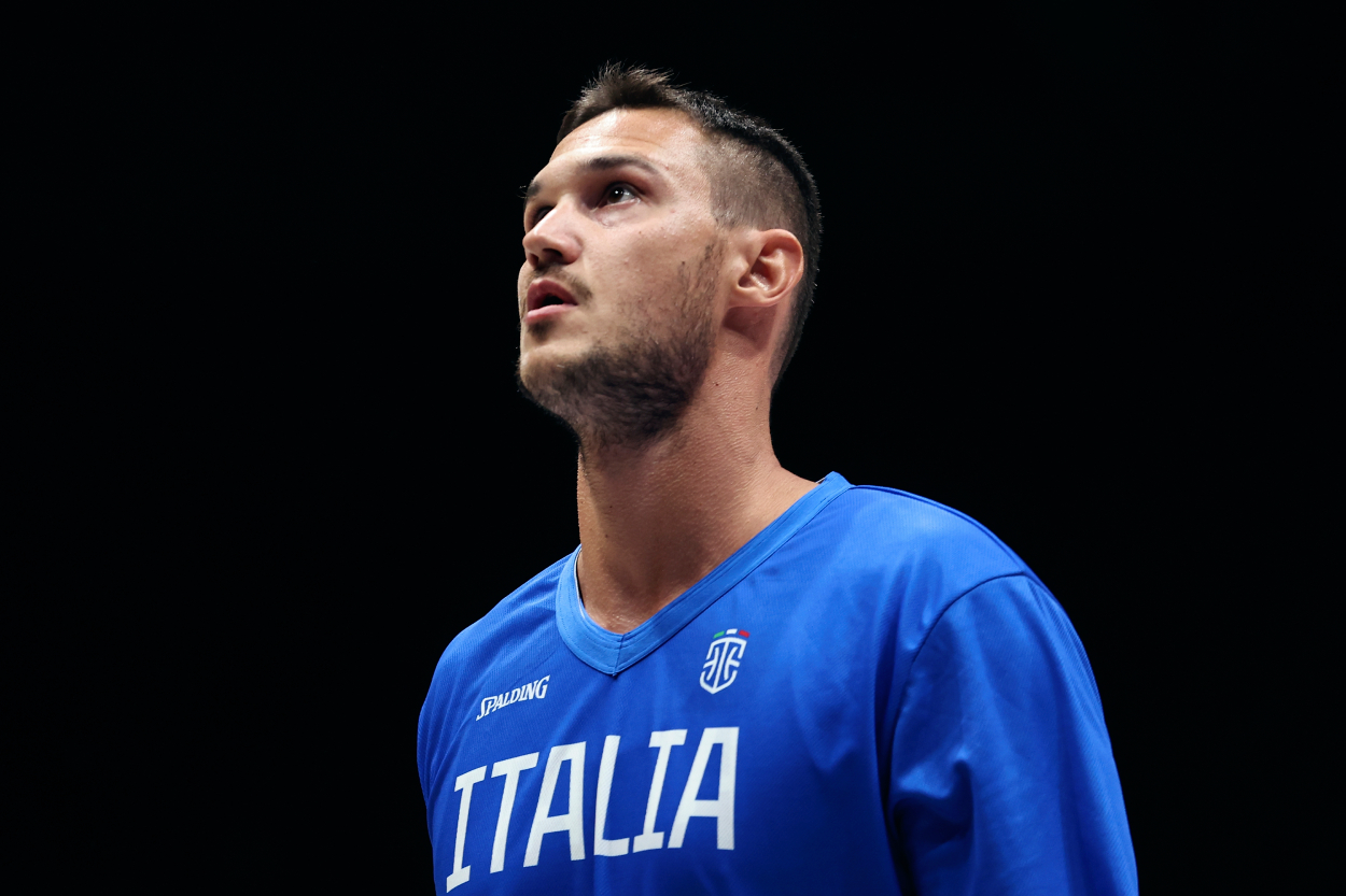 Danilo Gallinari of Italy looks on during the basketball International Friendly match between Italy and France.