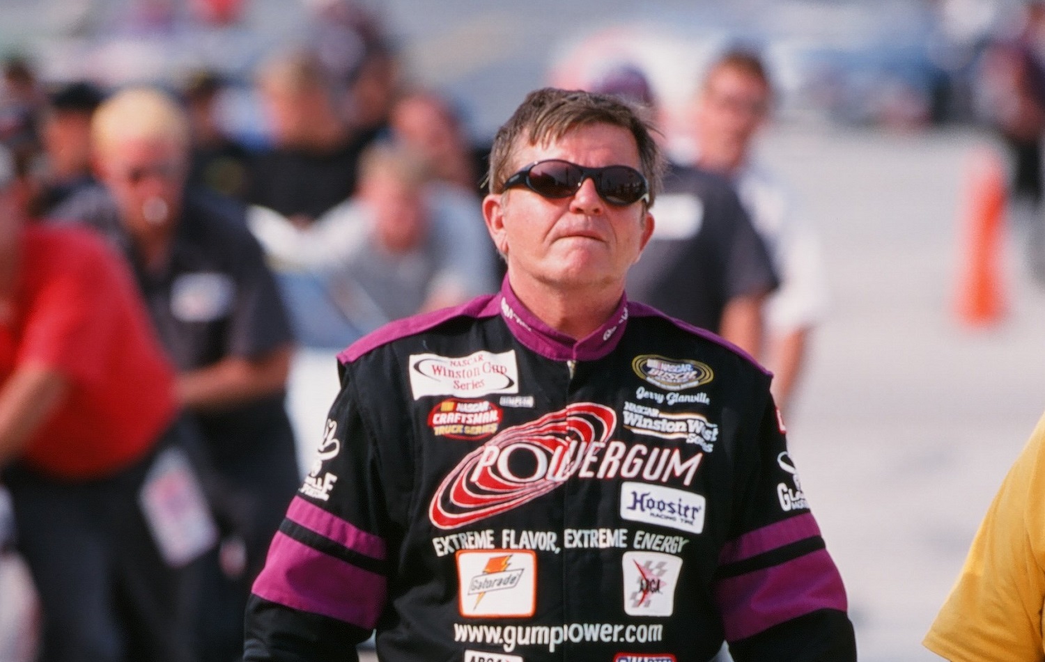 Jerry Glanville looks on during ARCA practice in Concord, North Carolina on May 18, 2000. | Sporting News via Getty Images