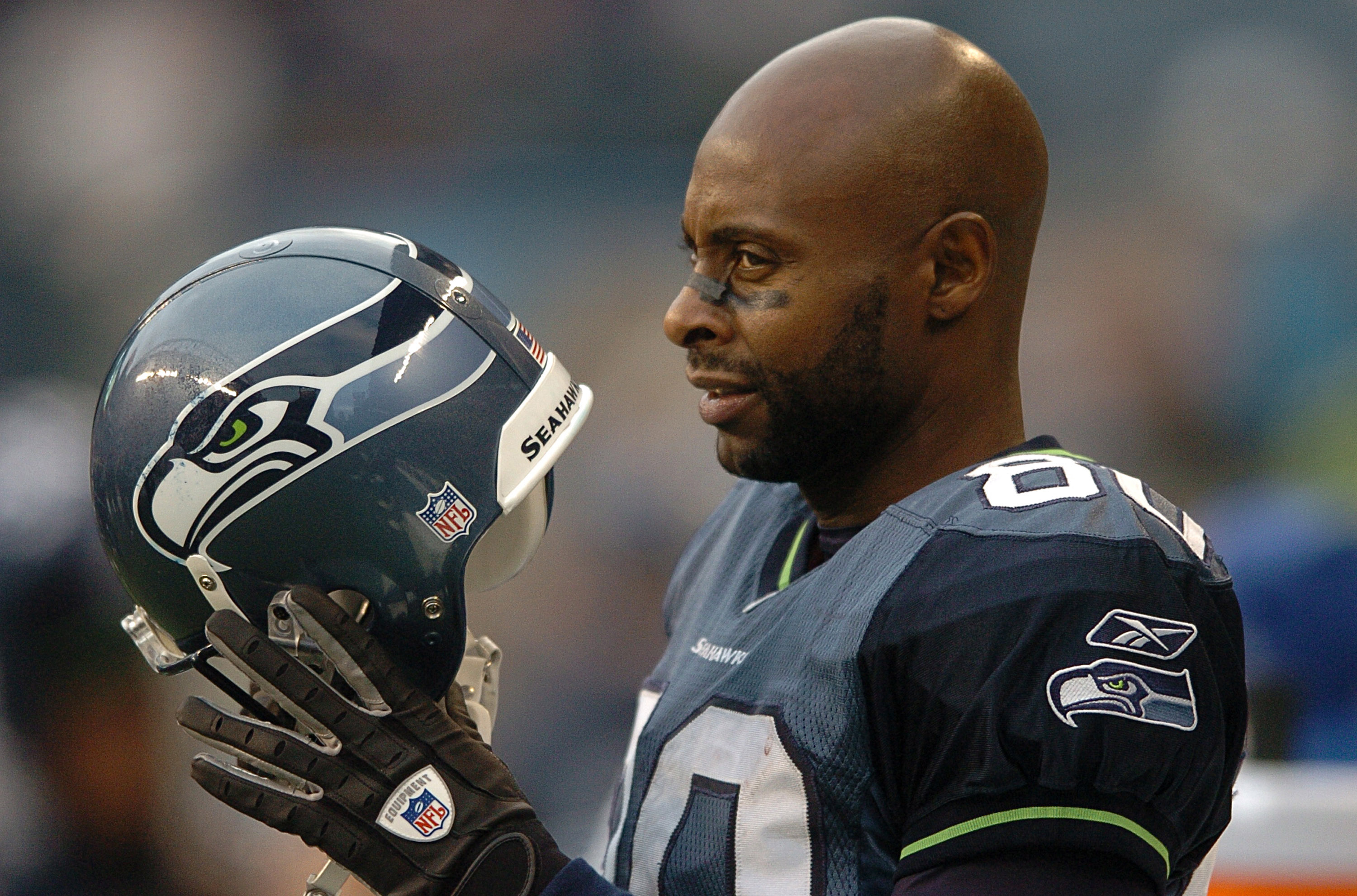 Jerry Rice of the Seattle Seahawks in action during their contest against the Miami Dolphins at Qwest Field November 21, 2004.