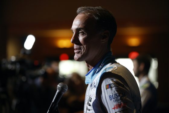 Kevin Harvick talks to media
