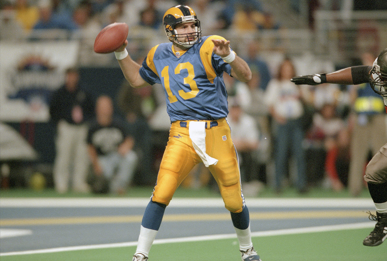 Kurt Warner throws for the St. Louis Rams during the 2001 NFL season