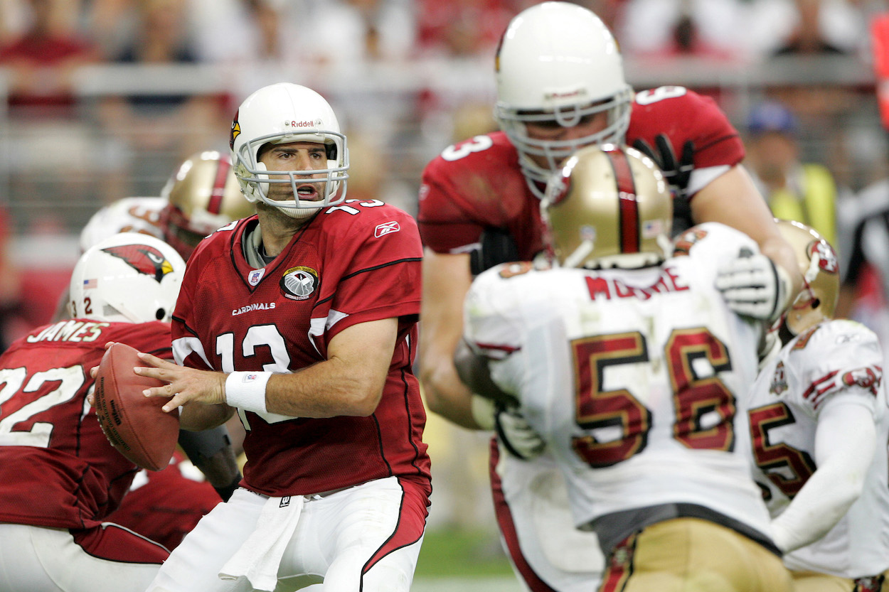 Kurt Warner looks to throw for the Arizona Cardinals during the 2006 NFL season