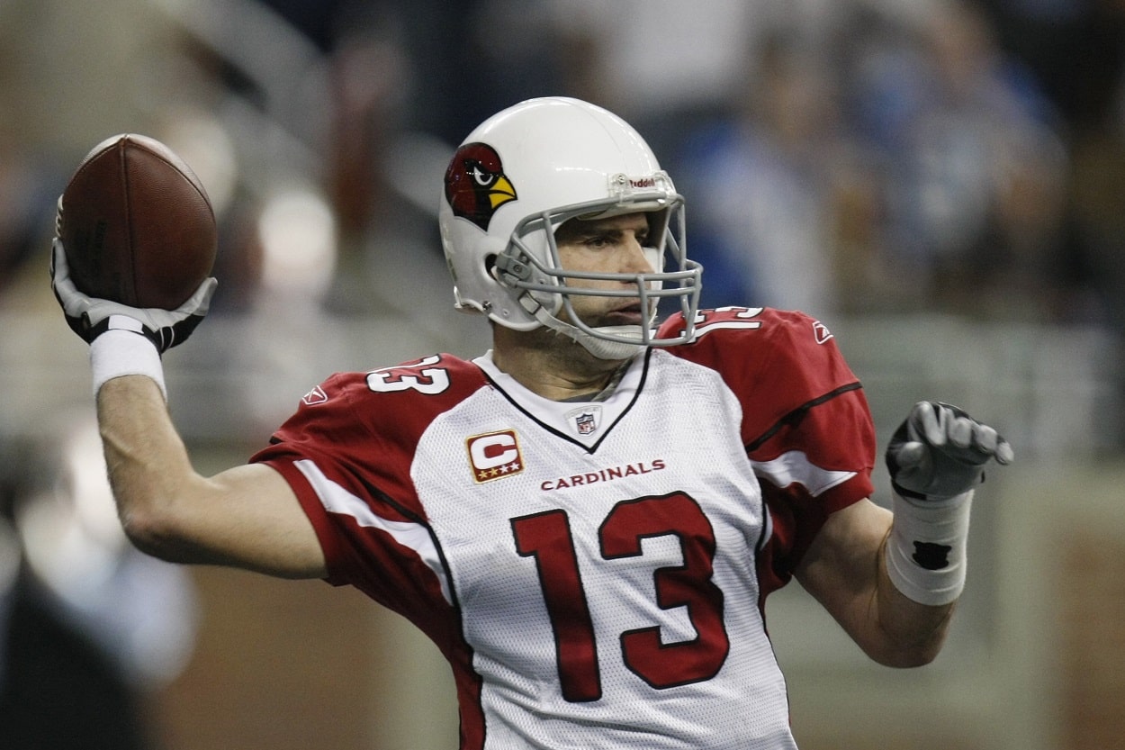 Kurt Warner during a Cardinals-Lions matchup in December 2009