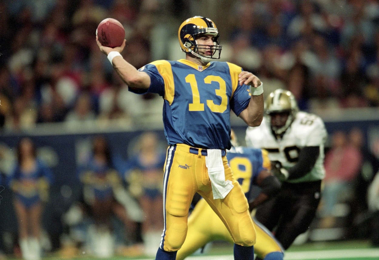 Kurt Warner during a Rams-Saints matchup in November 1999