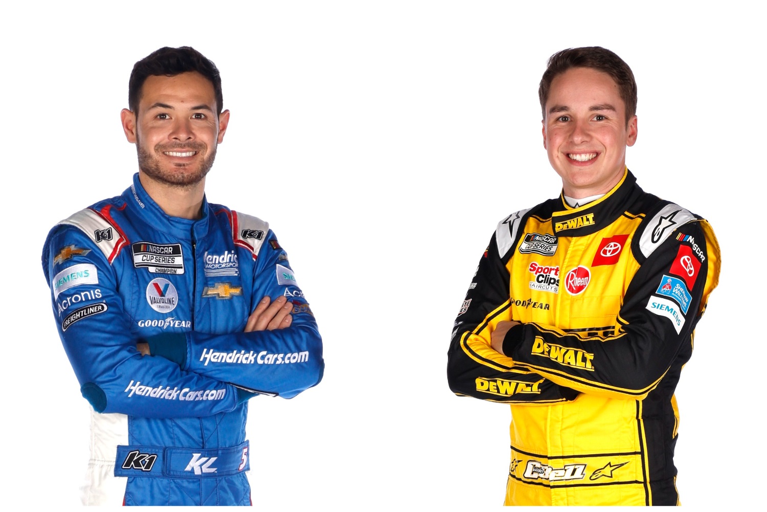 NASCAR Cup Series drivers Kyle Larson and Christopher Bell.