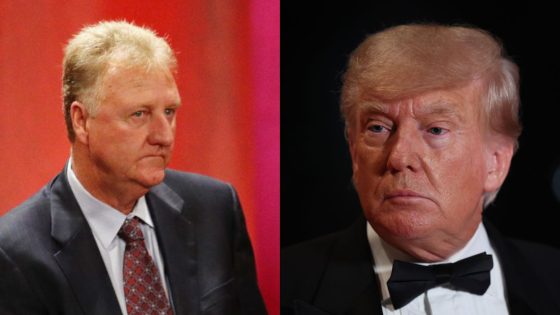 Larry Bird (L) and Donald Trump (R)
