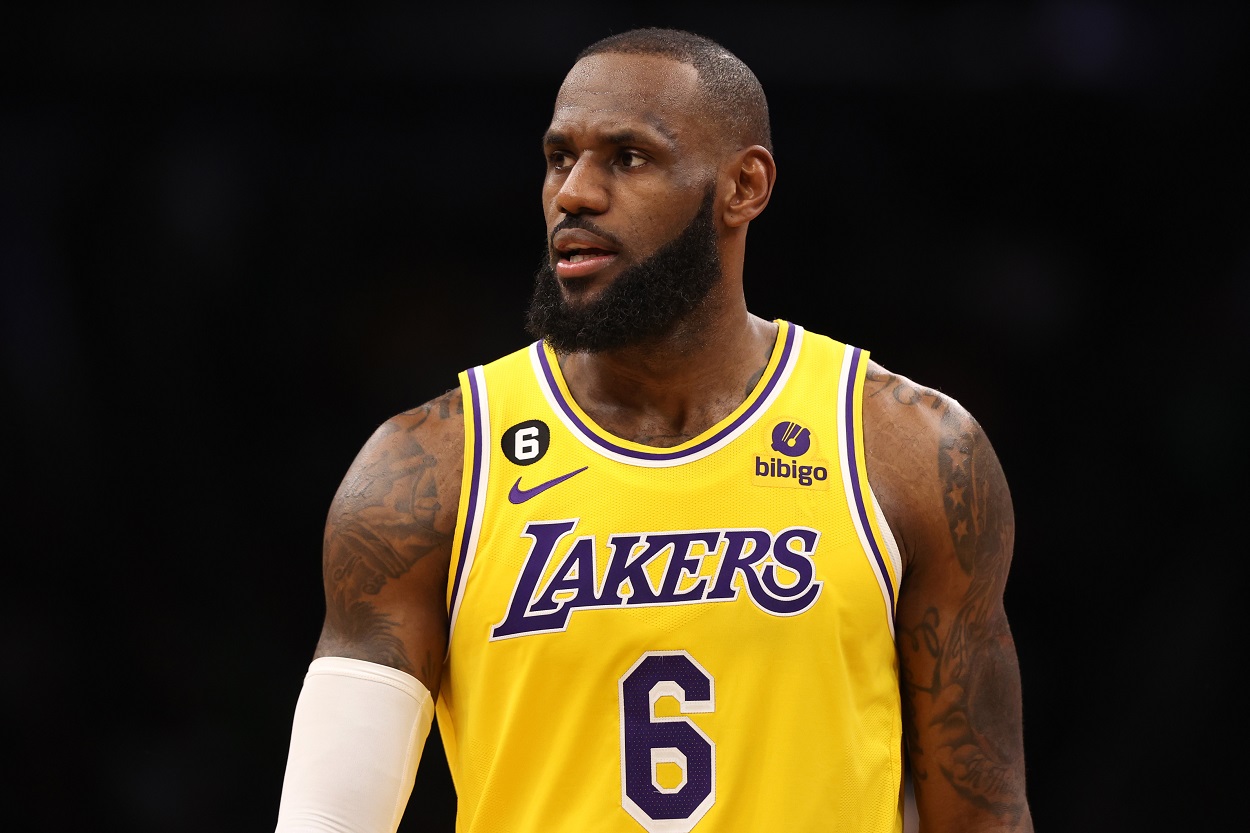 LeBron James during a Lakers-Celtics matchup in January 2023