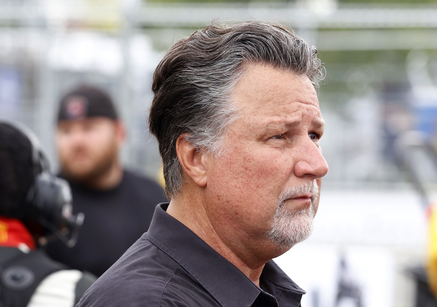 IndyCar series car owner Michael Andretti waits in the pits for the start of the Big Machine Music City Grand Prix on Aug. 7, 2022.