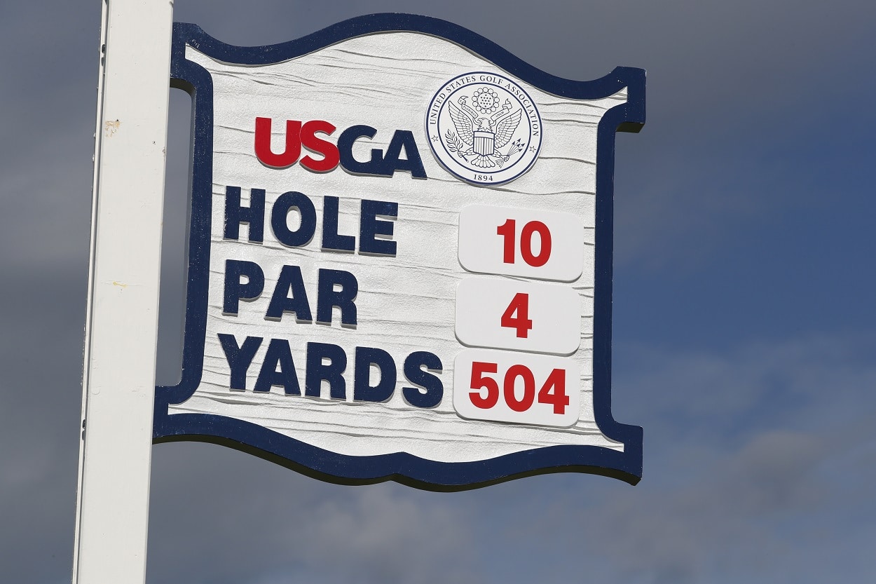 Par 4 sign U.S. Open