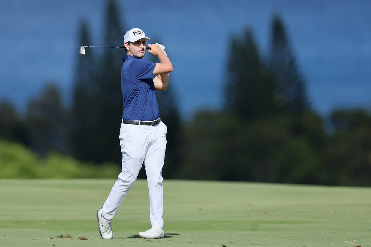 Patrick Cantlay plays an approach shot during the Sentry Tournament of Champions.