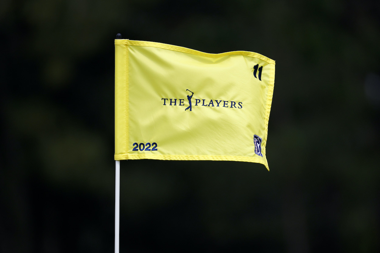 A flag blows in the wind during The Players Championship.