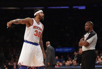 Rasheed Wallace (L) argues with the officials after being ejected from an NBA game.