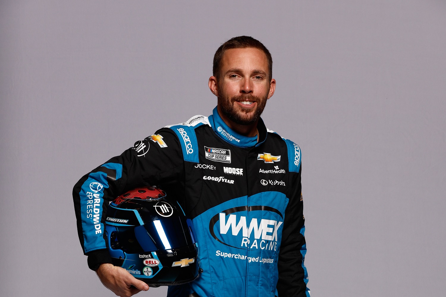 Ross Chastain poses for a photo during NASCAR Production Days at Charlotte Convention Center on Jan. 18, 2023.