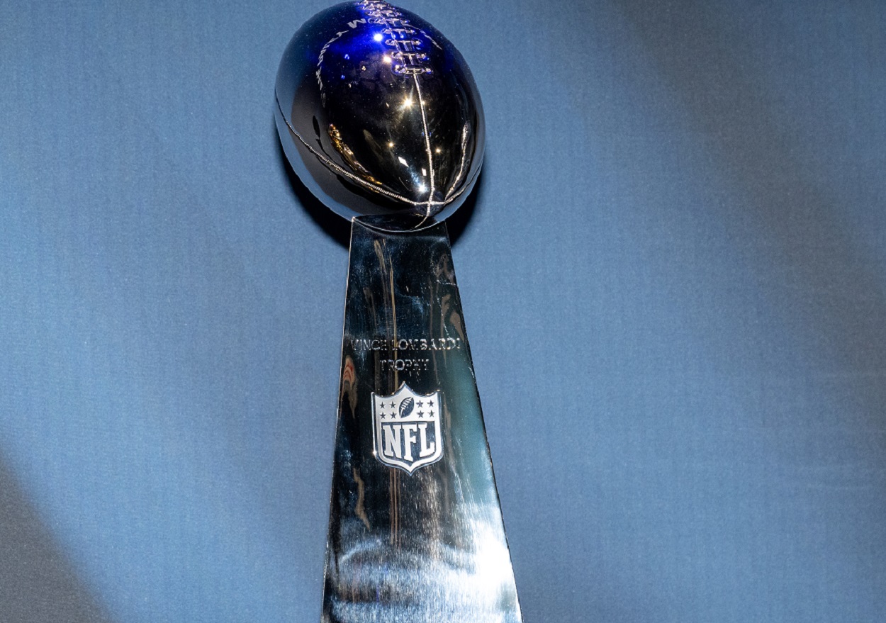 A view of the Vince Lombardi Super Bowl trophy