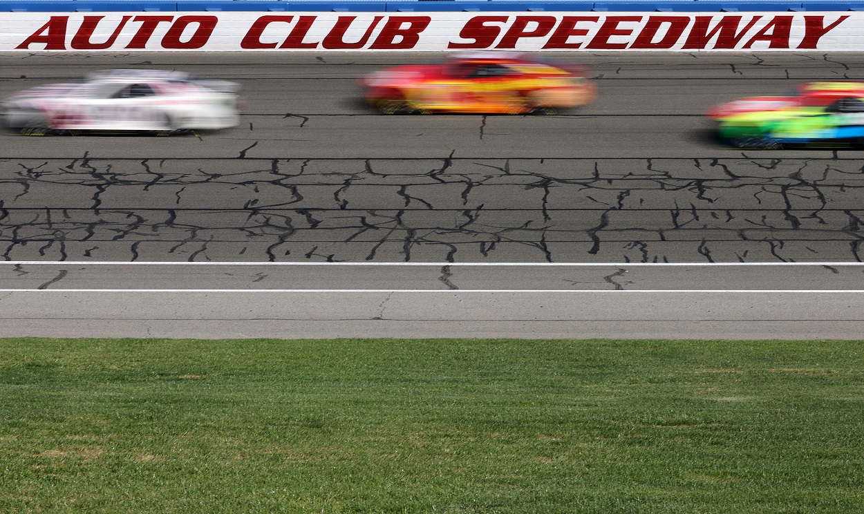 Action at the 2022 NASCAR Cup Series Wise Power 400 at Auto Club Speedway