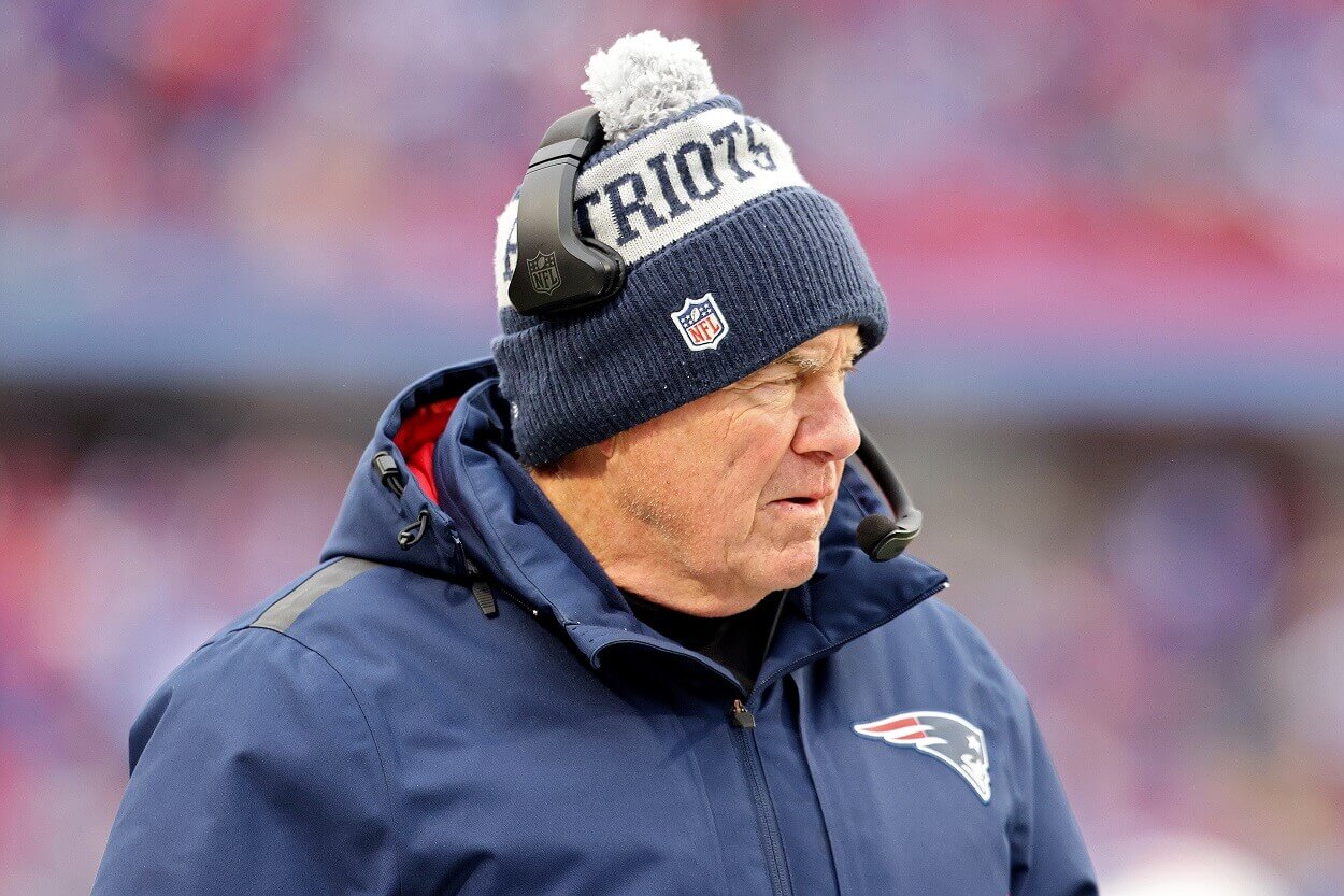 Bill Belichick during a Patriots-Bills matchup in January 2023