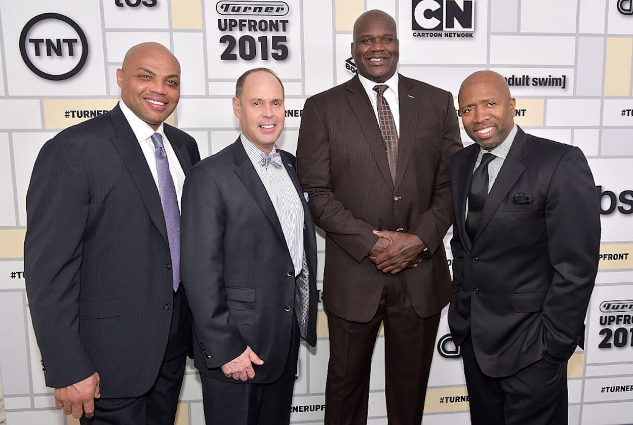 Charles Barkley (L) poses with his 'Inside the NBA' colleagues.