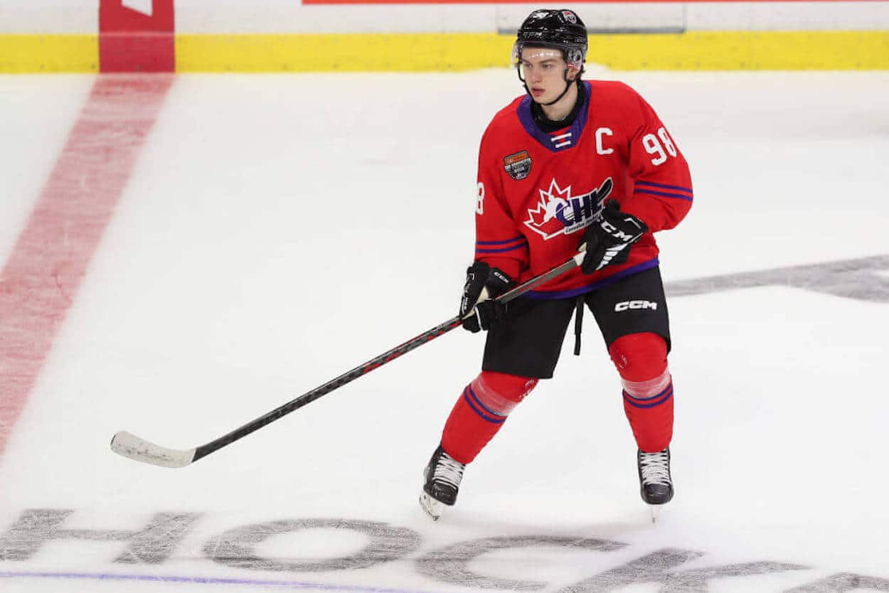 Connor Bedard on the ice during the 2023 Kubota CHL Top Prospects Game