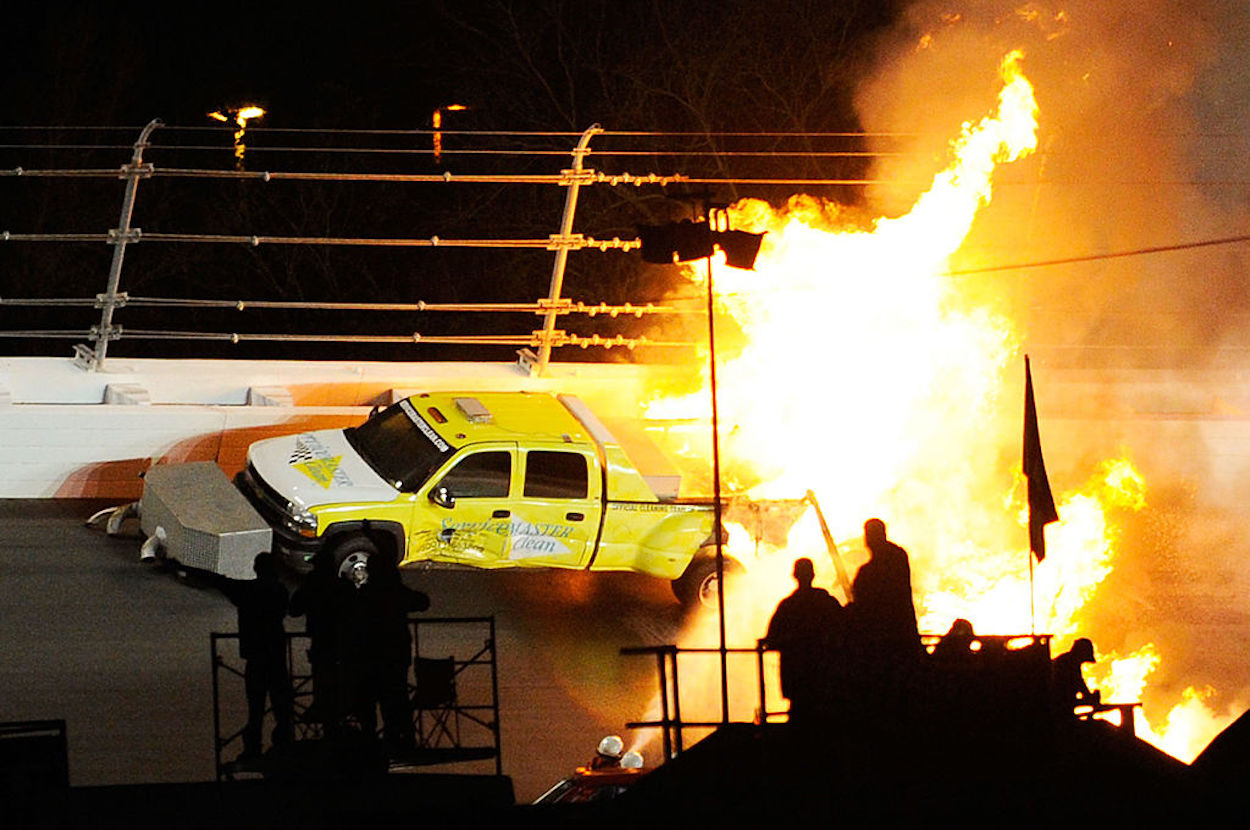 A jetdryer caught on fire during the 2012 Daytona 500.