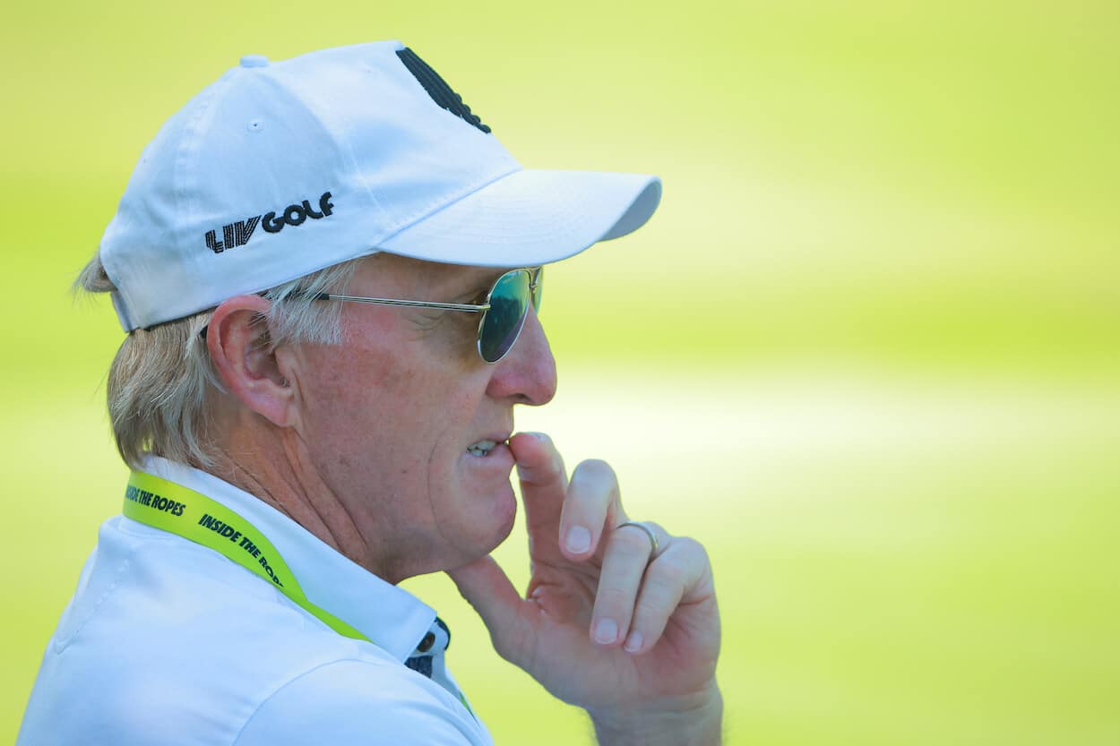 Greg Norman looks on during LIV Golf Mayakoba.