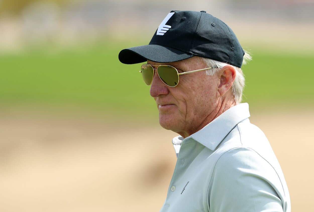 Greg Norman looks on during the PIF Saudi International.