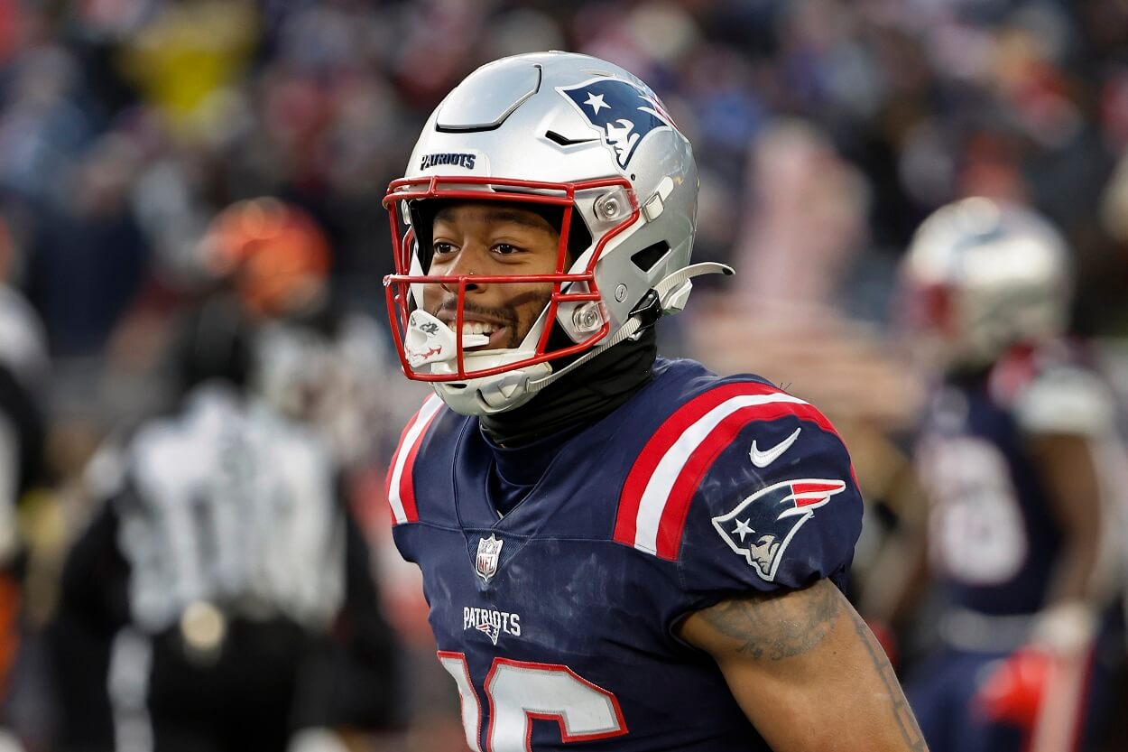 Jakobi Meyers during a Patriots-Bengals matchup in December 2022